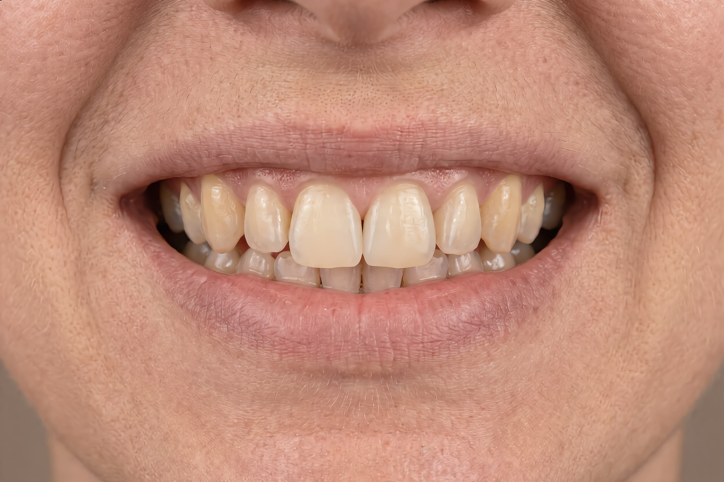 Case 214 after Invisalign and six veneers