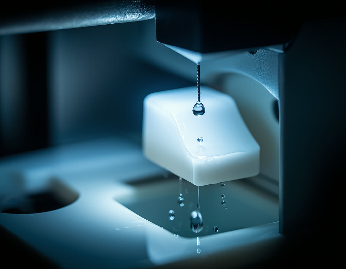 CEREC milling unit shaping a ceramic crown